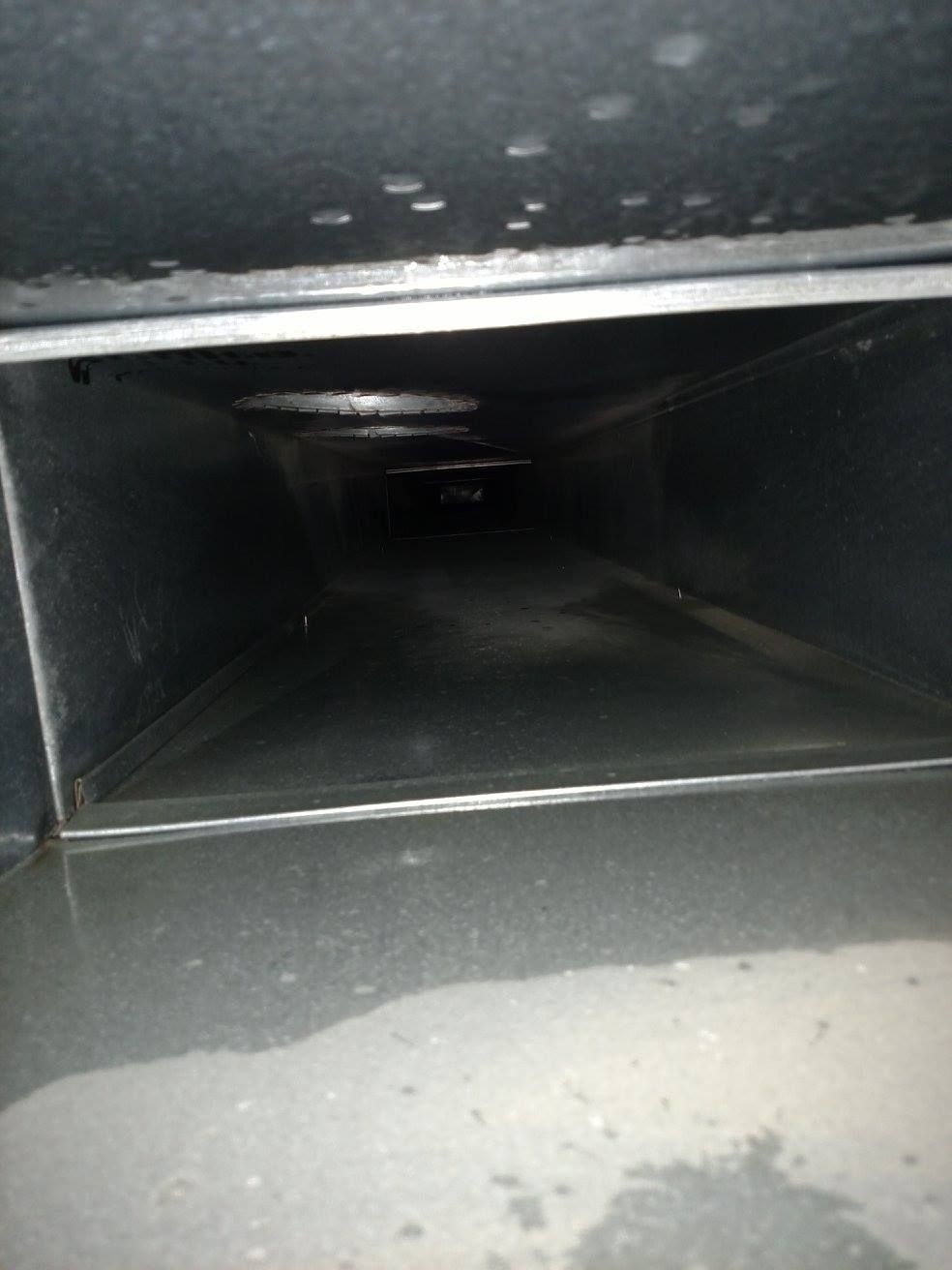 Looking down a duct that is very long and narrow