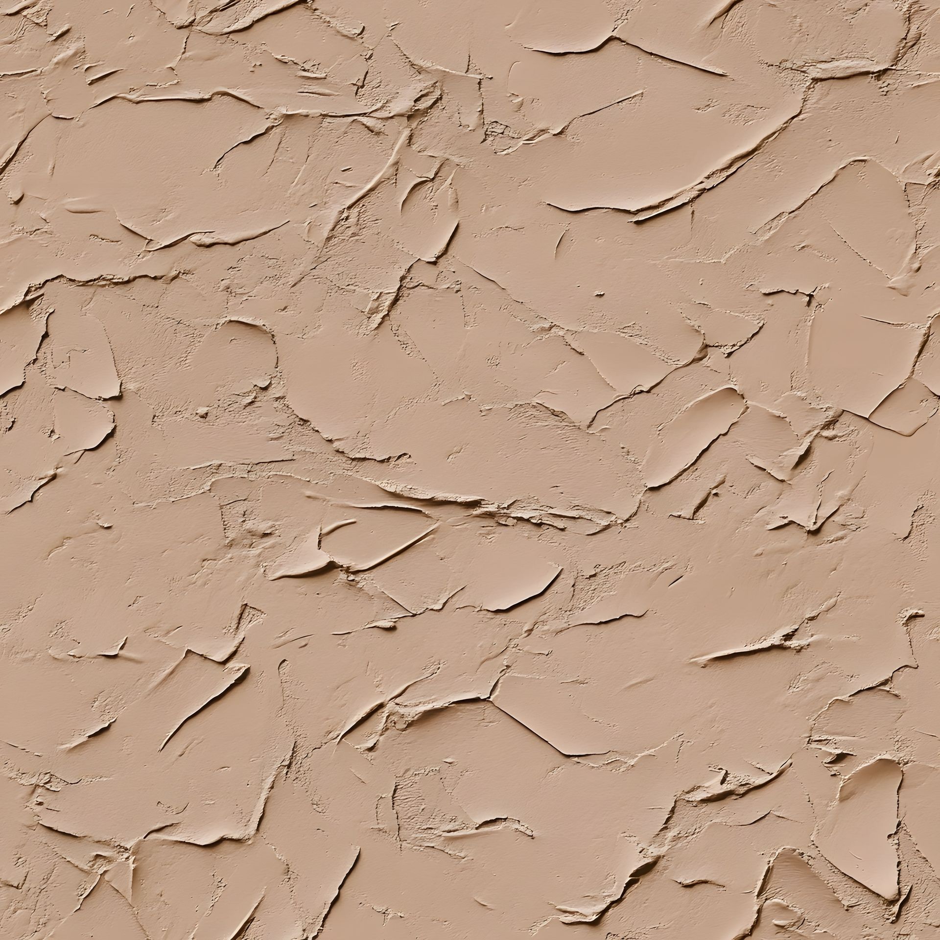 Strukturierte beige Wand mit erhabenem, unebenem Putz.