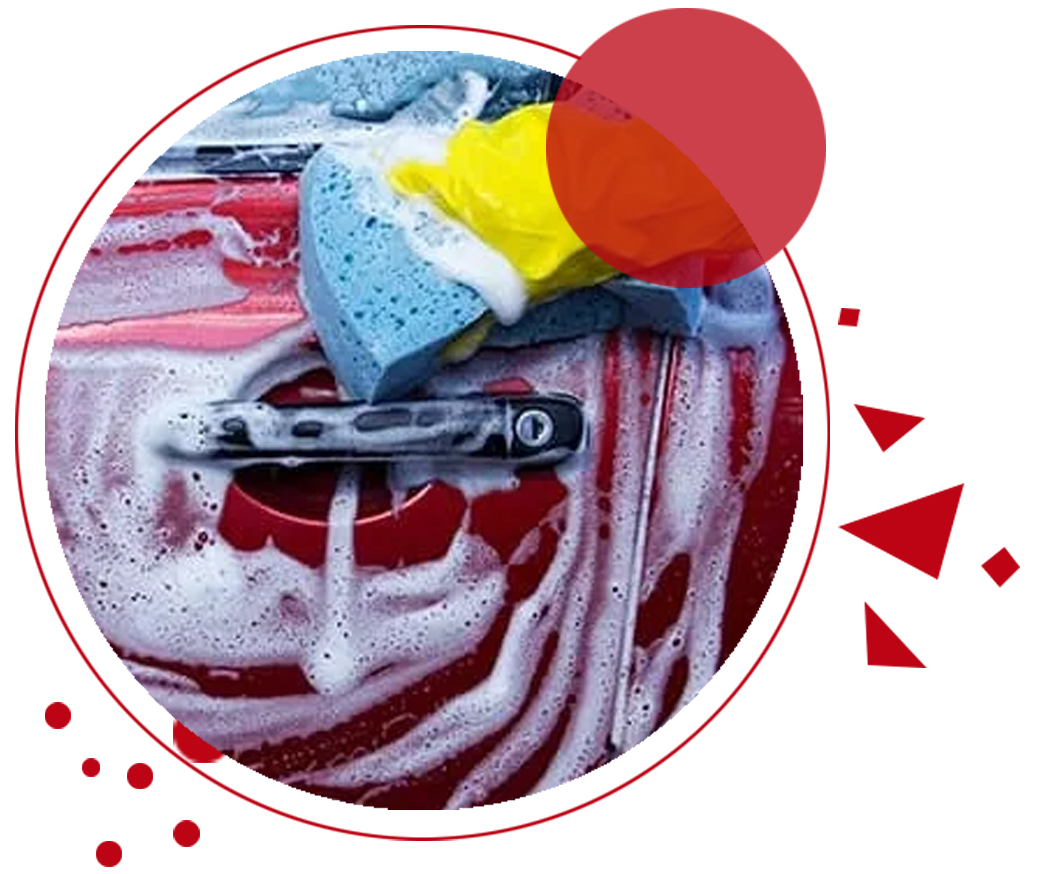 car cleaning with foam