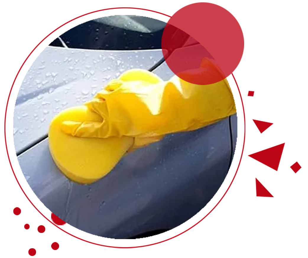 car hand washing with foam
