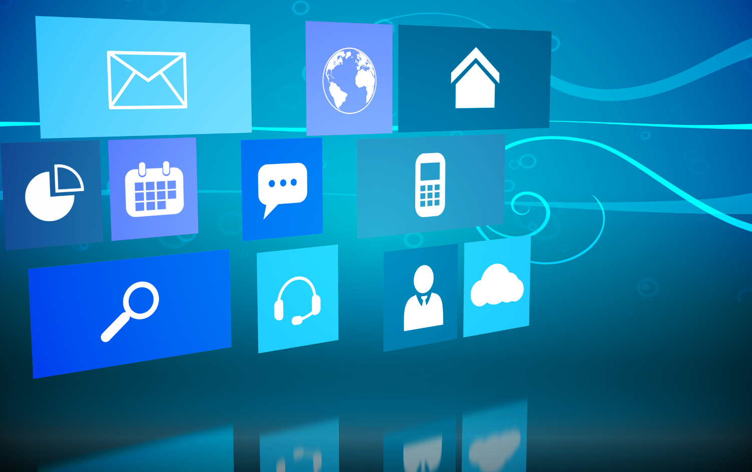 A computer screen with a bunch of icons on it