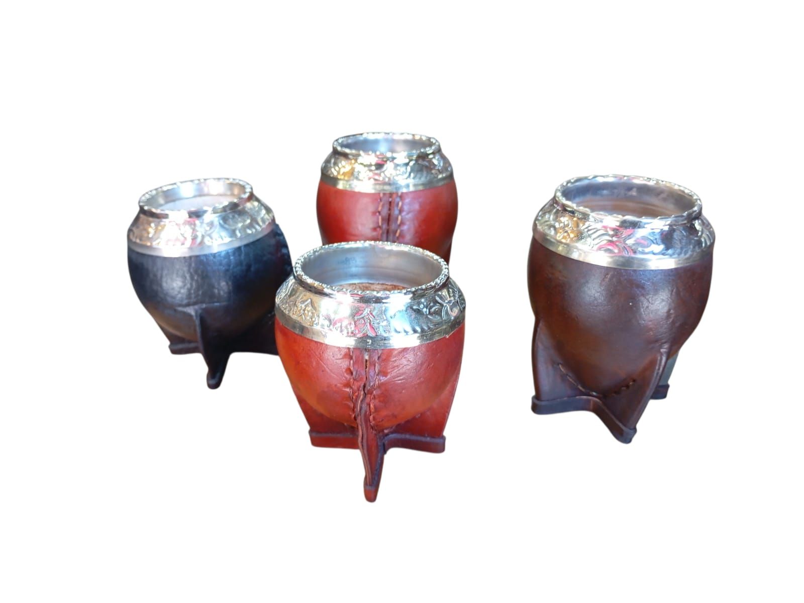 mate torpedo cuero, calabaza y alpaca