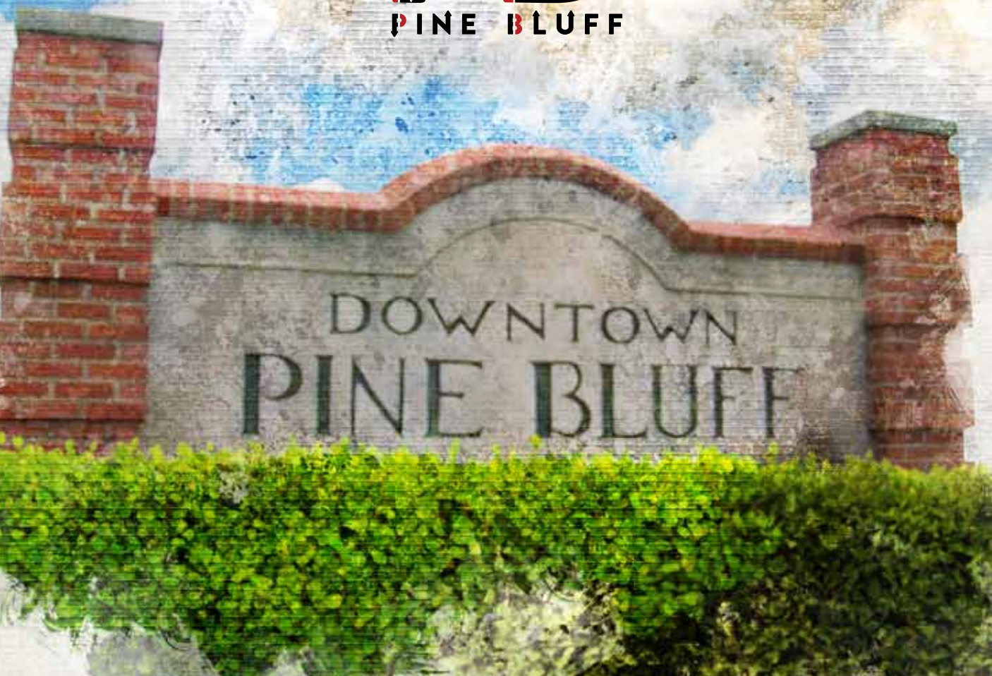 downtown pine bluff sign