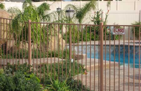 Iron Fence With Swimming Pool — Riverside, CA — Elrod Fence Co