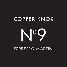 copper knox no 9 espresso martini logo on a black background