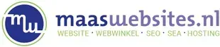 Een logo voor maaswebsites.nl met een blauwe cirkel