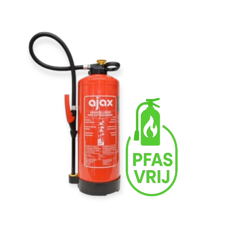 Fluorvrij en PFAS vrij schuimblusser 6 liter brandblusser Ajax