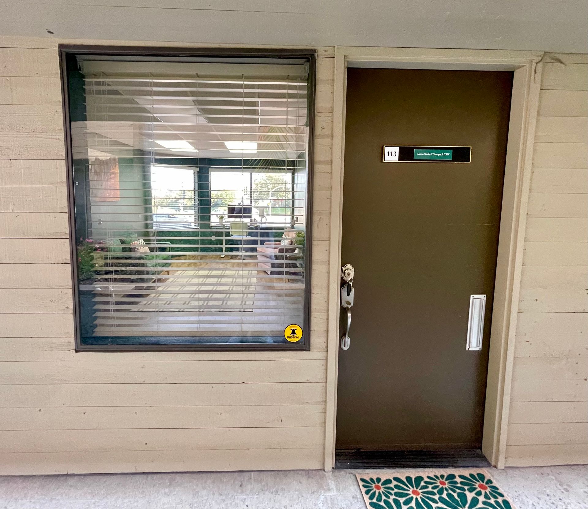 Therapy office door to the entrance
