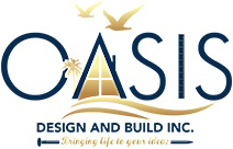 The logo for oasis design and build inc. bringing life to your ideas.