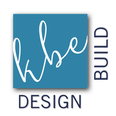 A logo for wise design build with a blue background