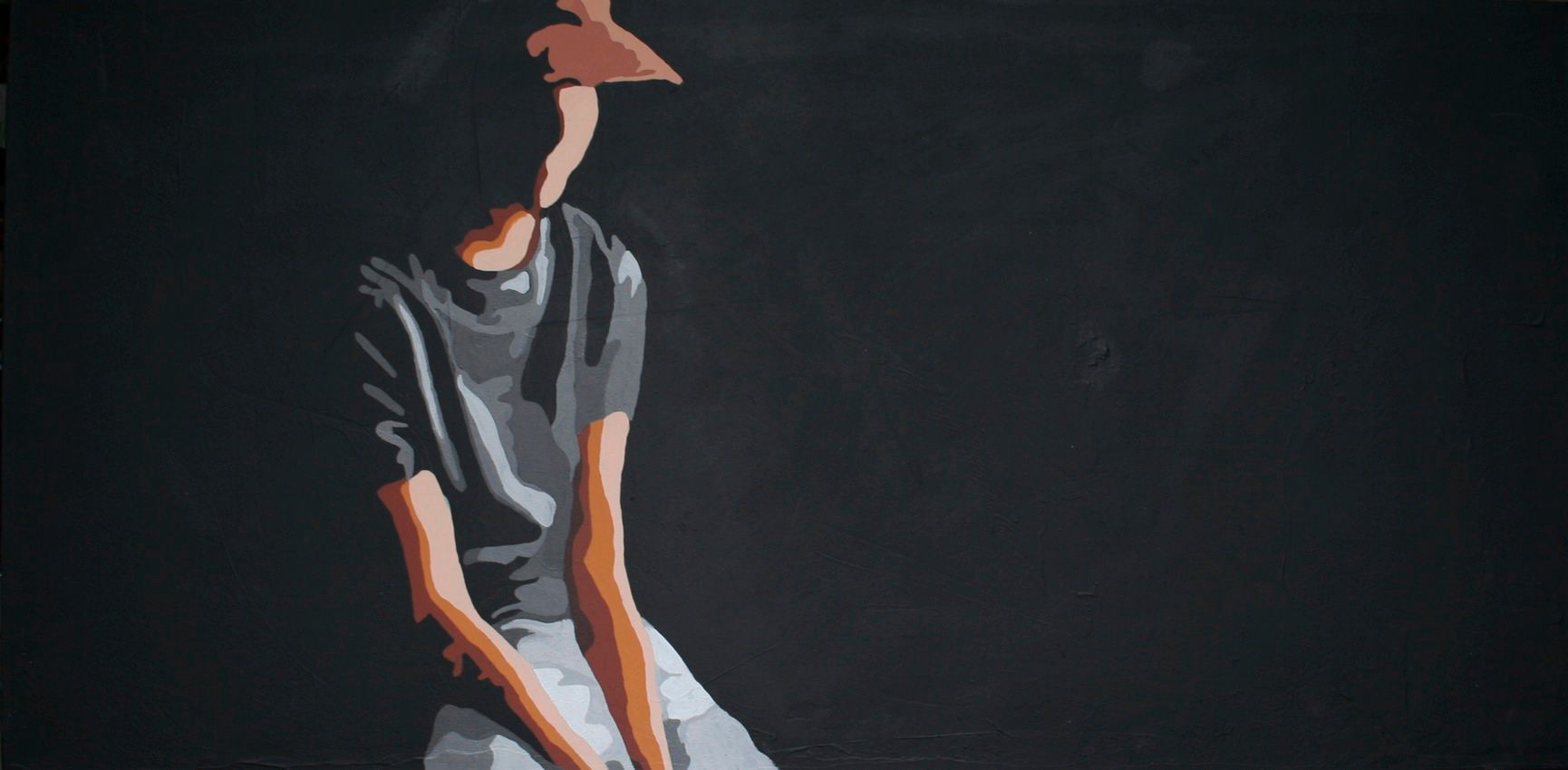 Acrylic paintings depicting human faces, showcasing a variety of expressions and vibrant colors.