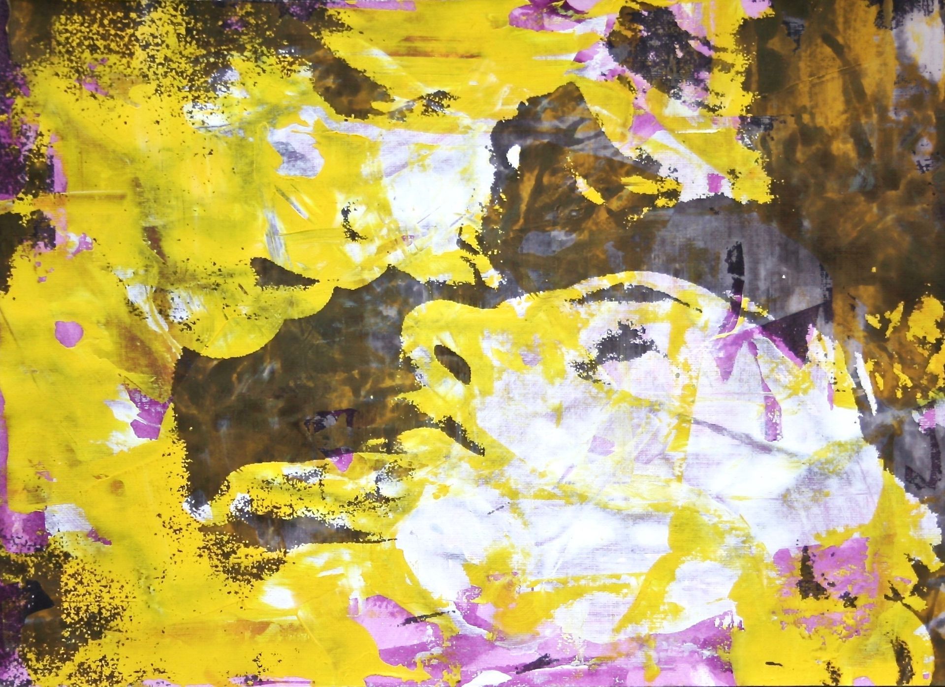 Mixed media work by Ennio Benaia depicting two lovers about to kiss.