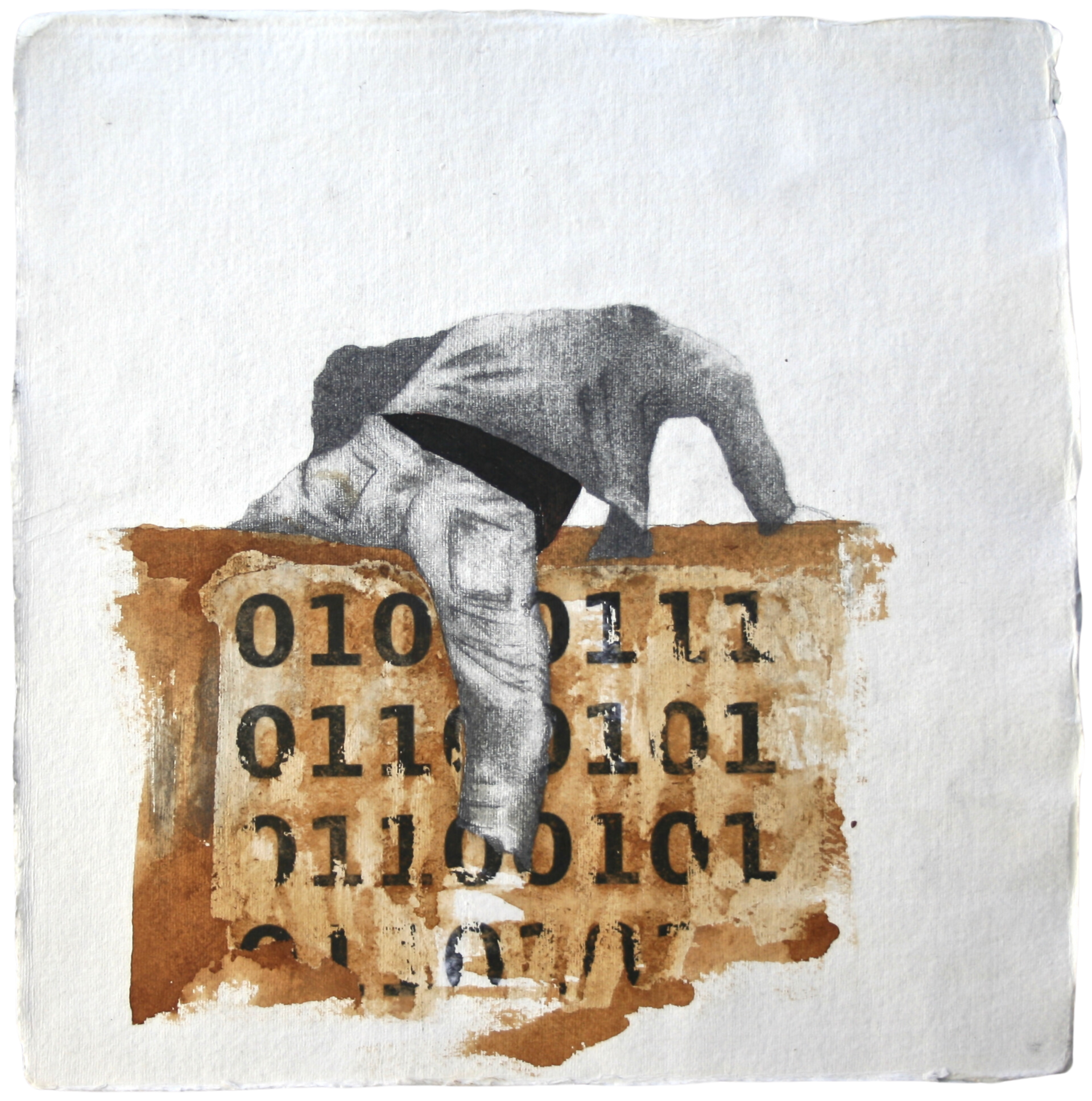 Drawing of two hands showing two pills inspired by the Matrix film, artwork by Ennio Benaia.