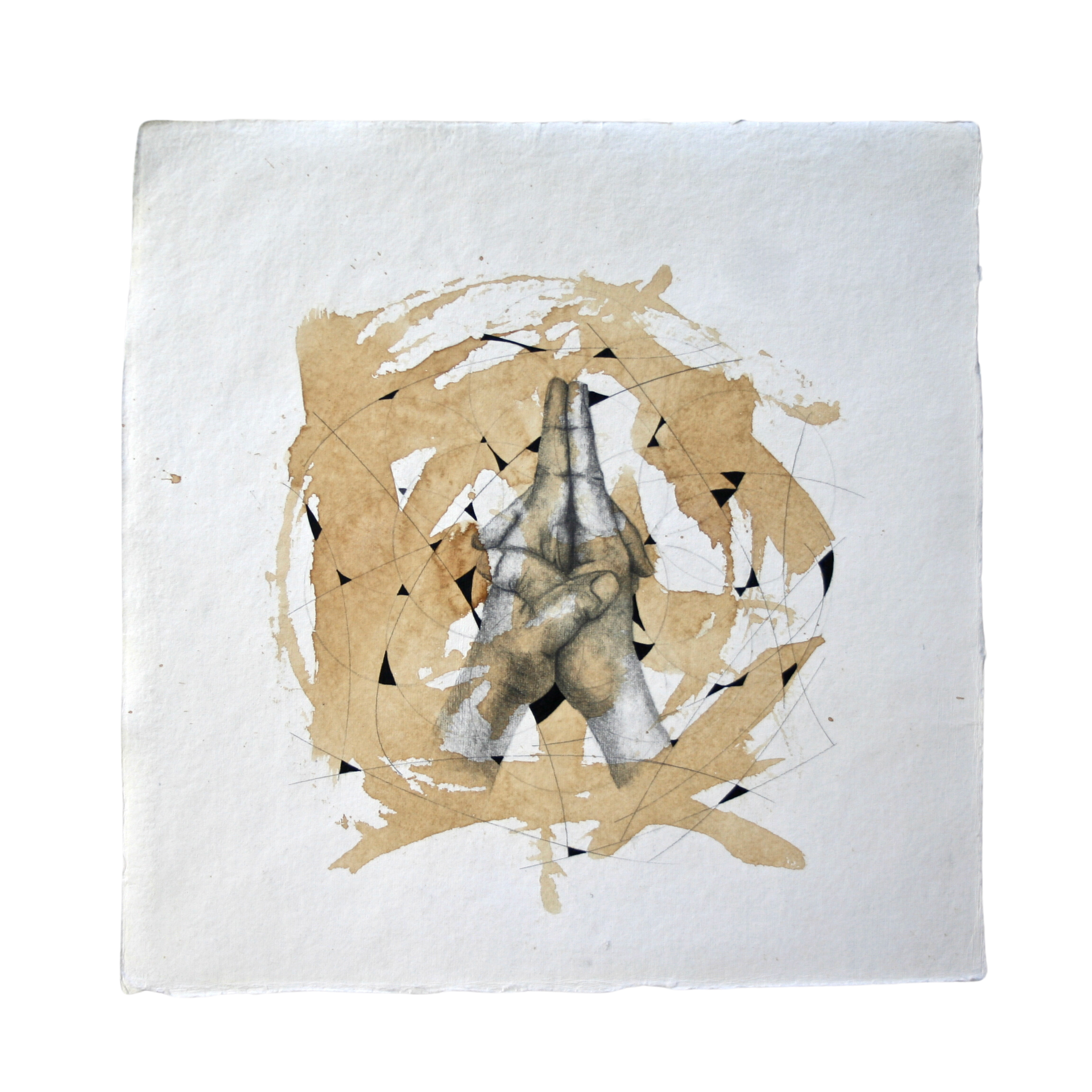 Drawing of a yoga mudra, artwork by Ennio Benaia