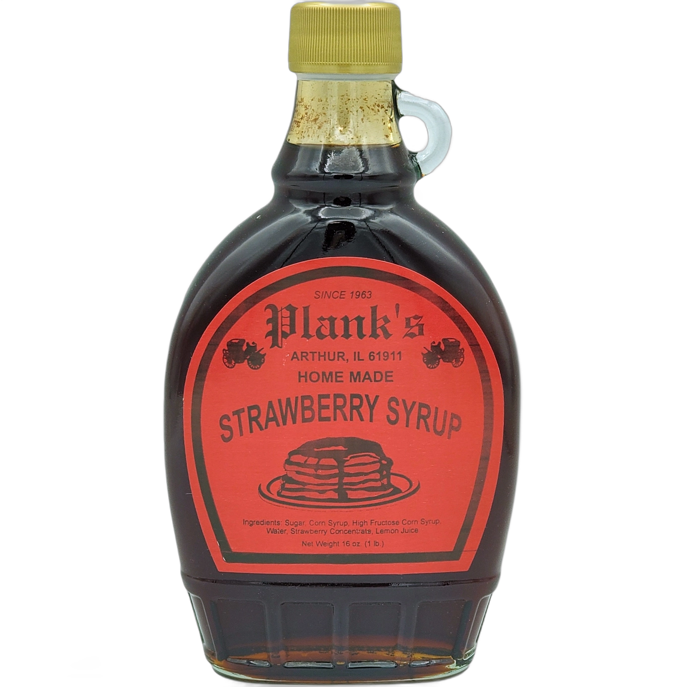 Amish Made Syrup 16 oz. Jar. Strawberry Syrup