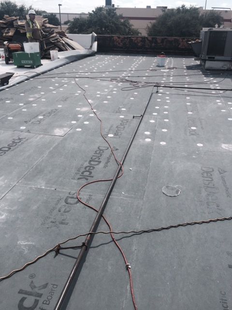 A roof that has a sticker on it that says ' waterproof '
