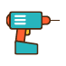 An electric drill icon in a flat style on a white background.