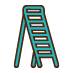 A blue ladder icon on a white background.