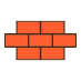 A picture of a brick wall on a white background.