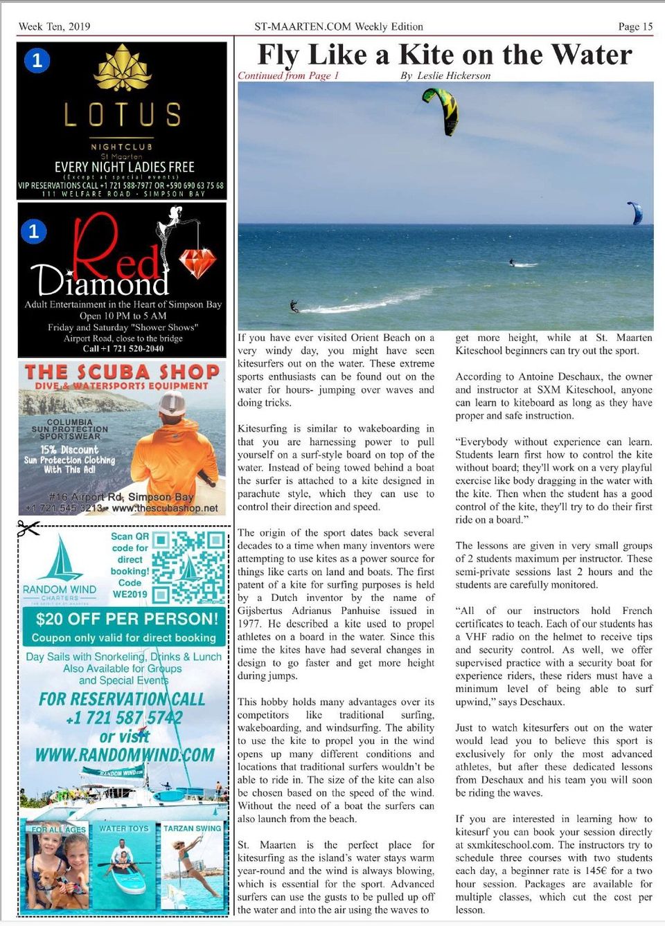 article about SXM kiteschool 