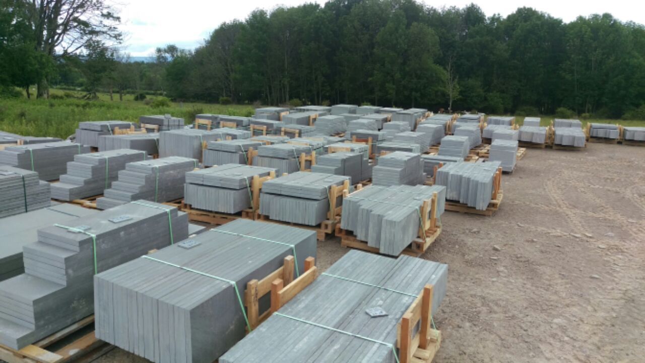 warehouse filled with lots of stone