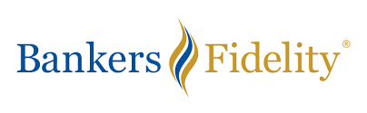 The bankers fidelity logo is blue and gold on a white background.