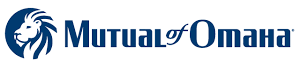 The logo for mutual of omaha has a lion on it.