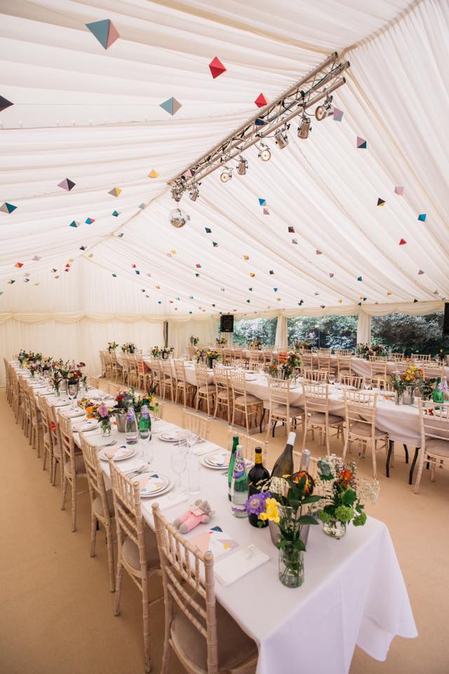 Marquee hire for a wedding reception