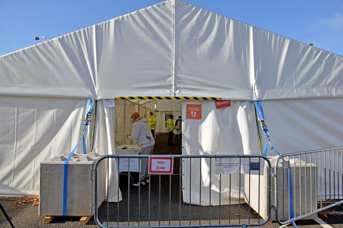 walk through vaccination tent