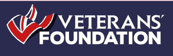 The veterans foundation logo is on a blue background.