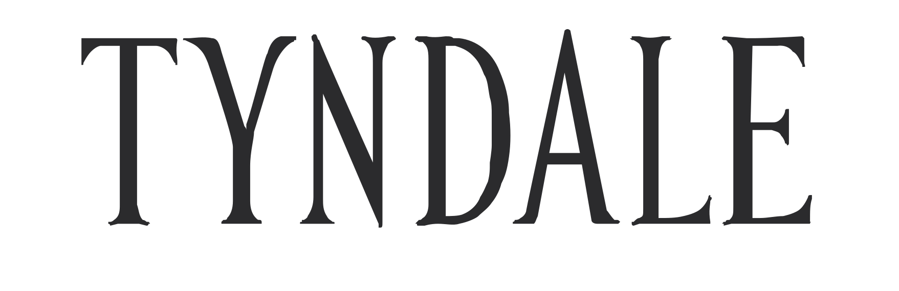 TYNDALE logo in black serif lettering on a white background