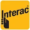 Le logo interac est jaune et noir et comporte une main.