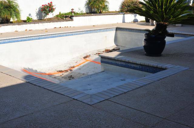 Empty Dirty Pool Before — Mira Loma, CA — Sneve Bobcat Service