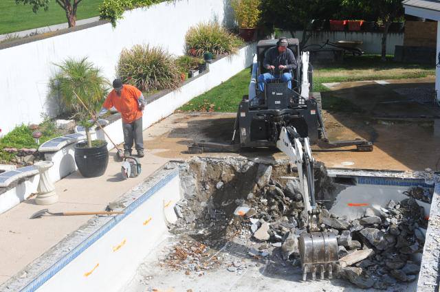 Swimming Pool Demolition — Mira Loma, CA — Sneve Bobcat Service