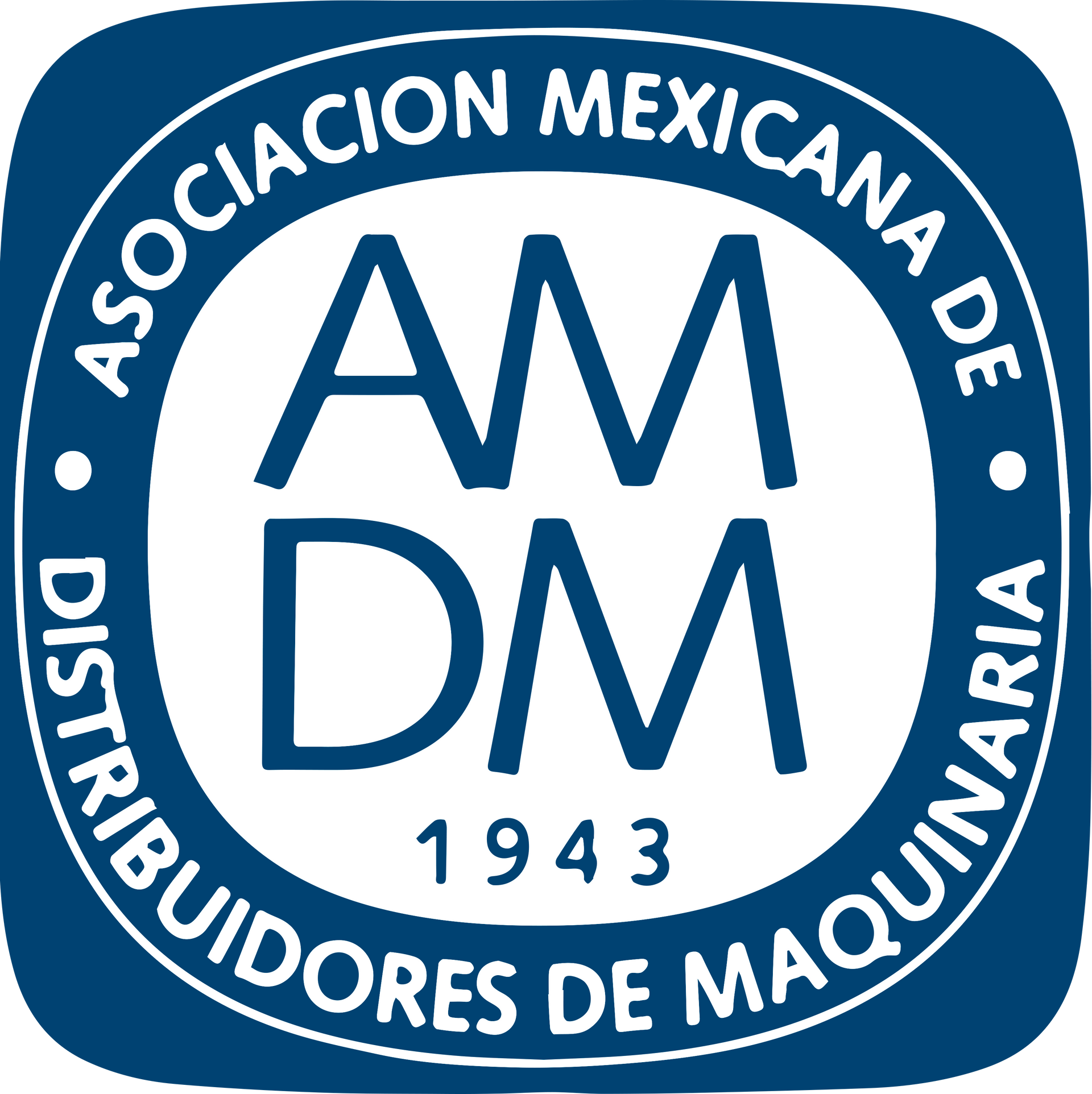 Un logo para la asociación mexicana de distribuidores de maquinaria