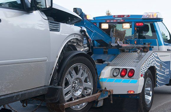 Blue Towing Car — Morristown, NJ — Gerry's Heavy Duty Towing