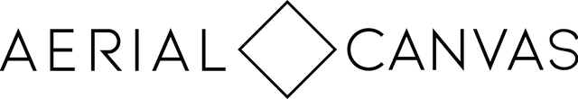 A black and white logo for aerial canvas