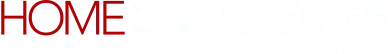 The word home is written in red on a white background.