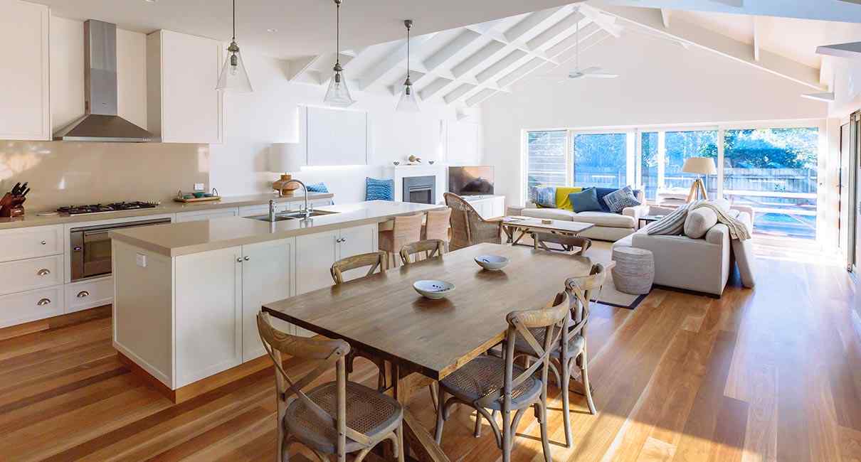 Kitchen With Wooden Dining Table — Painting Services in Central Coast, NSW
