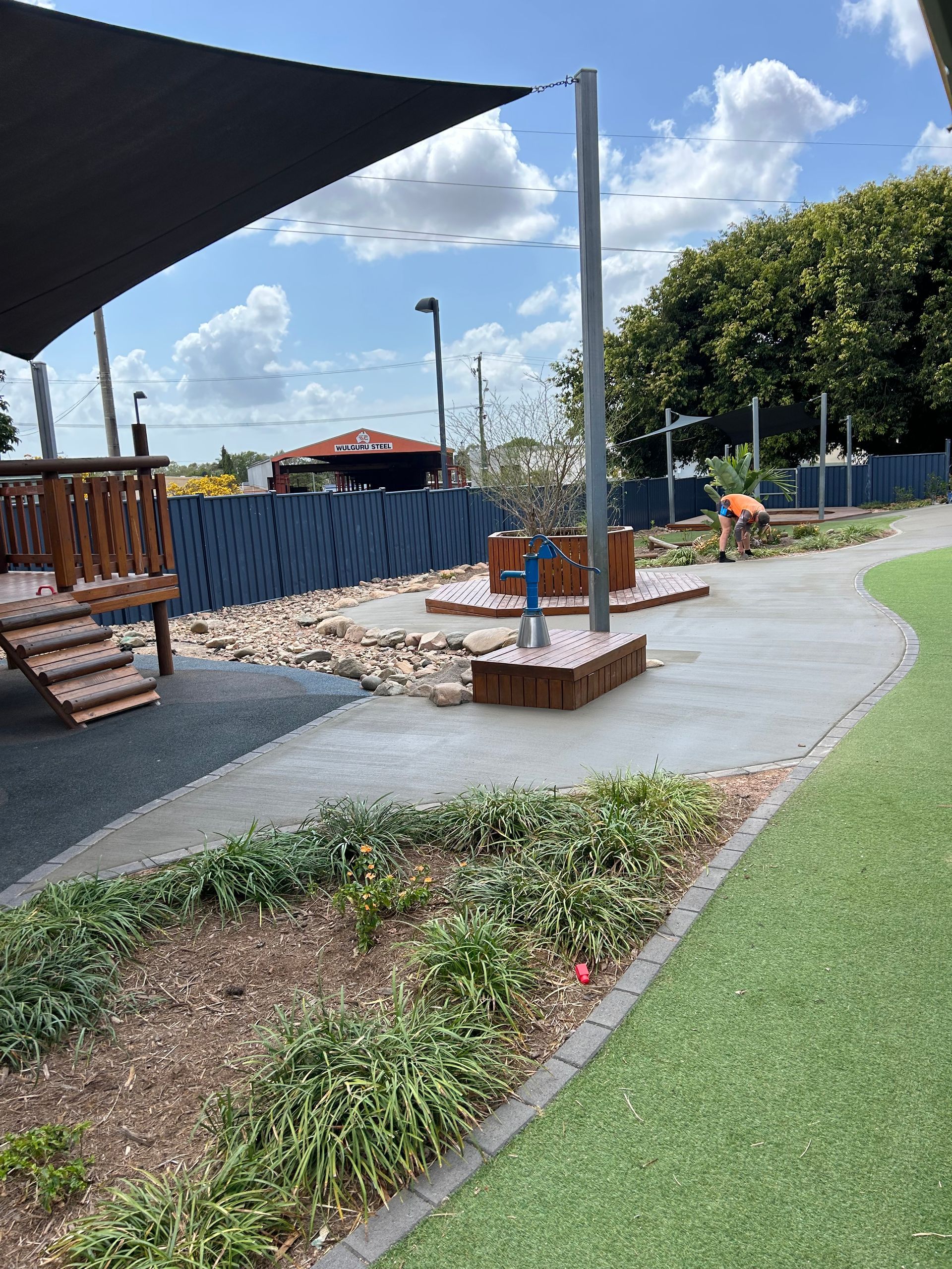 Concrete Truck Pouring Concrete On A Construction Site — Diamond Concreting In Mount Low, QLD