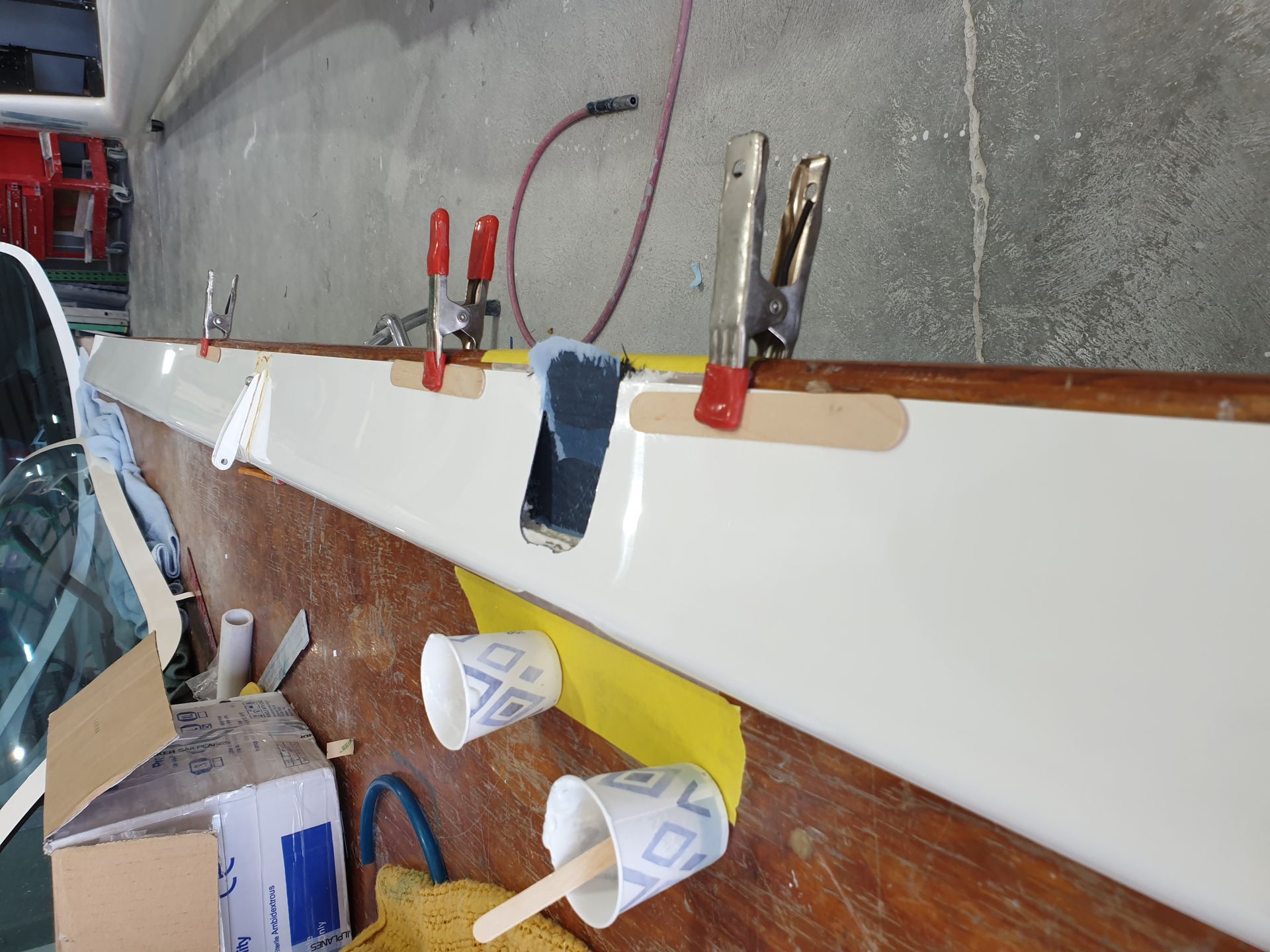 A row of cups with the letter a on them