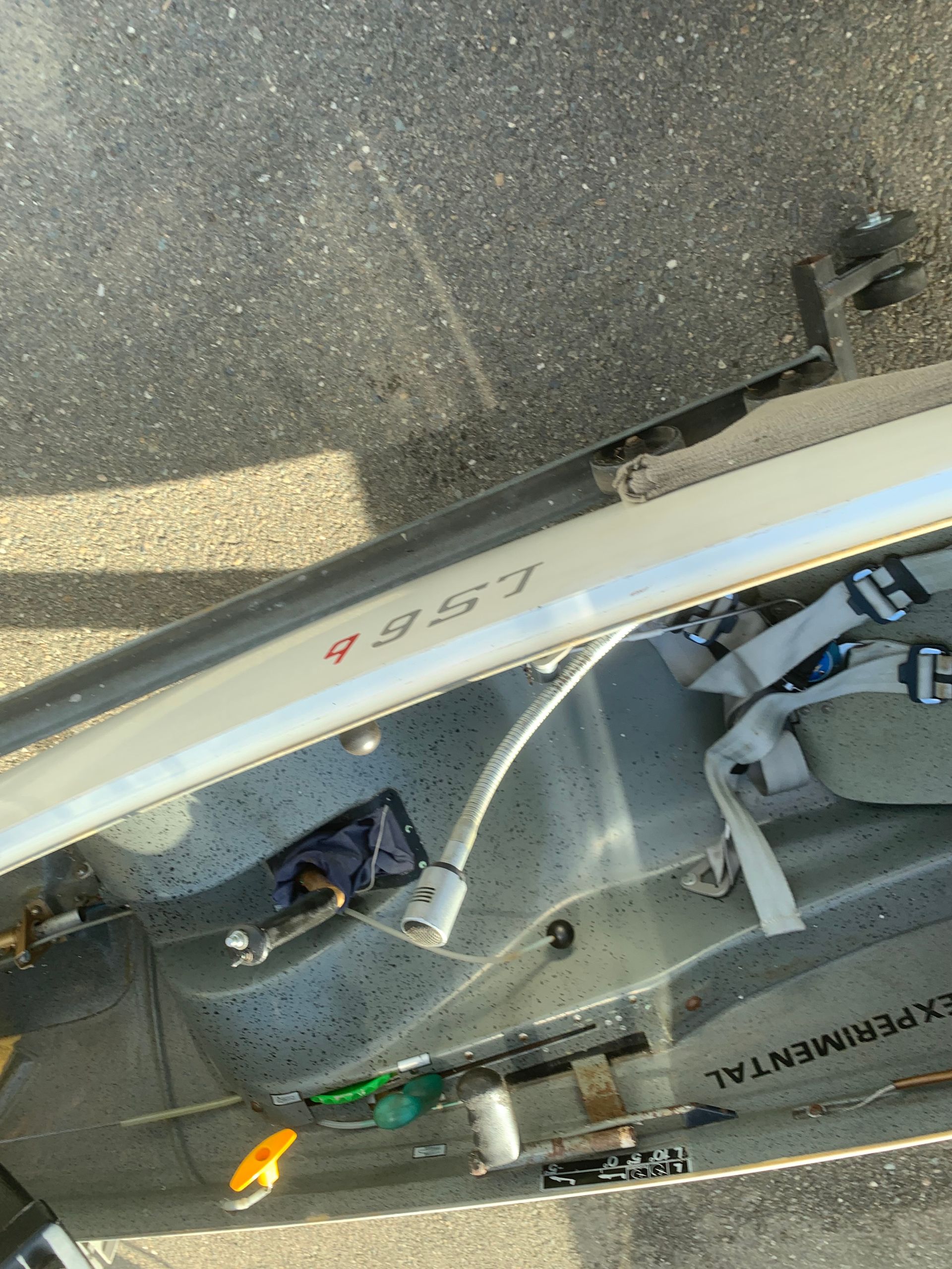 A close up of a car 's trunk with the word experimental on it.