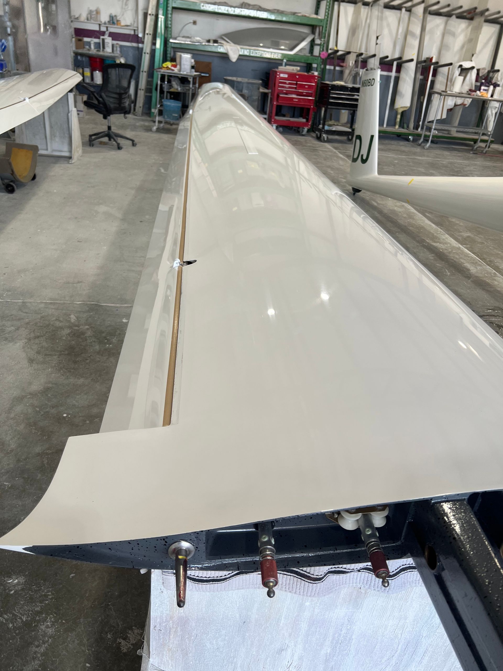 A large white object is sitting on a table in a room.