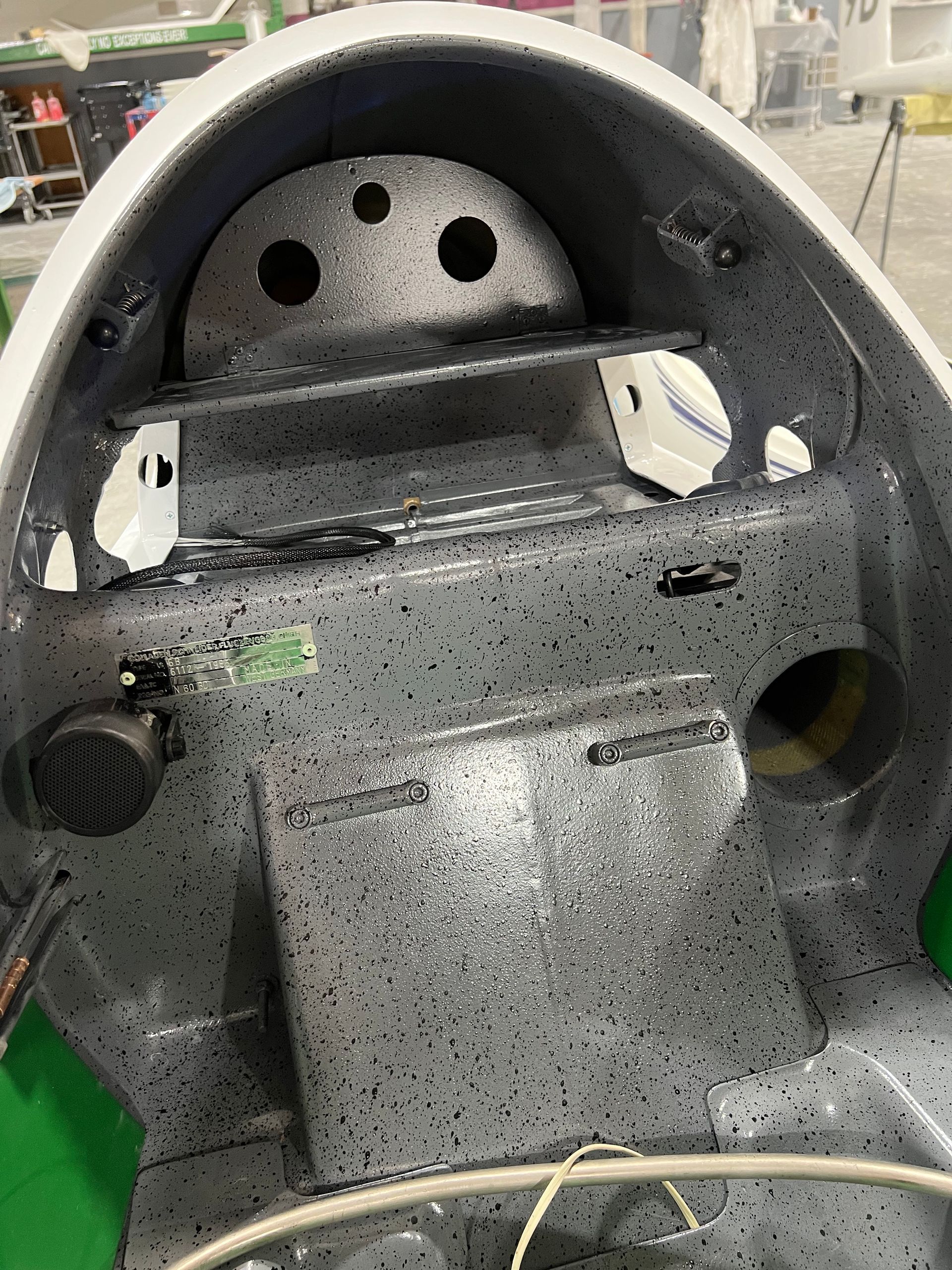 A close up of the inside of a boat with holes in it