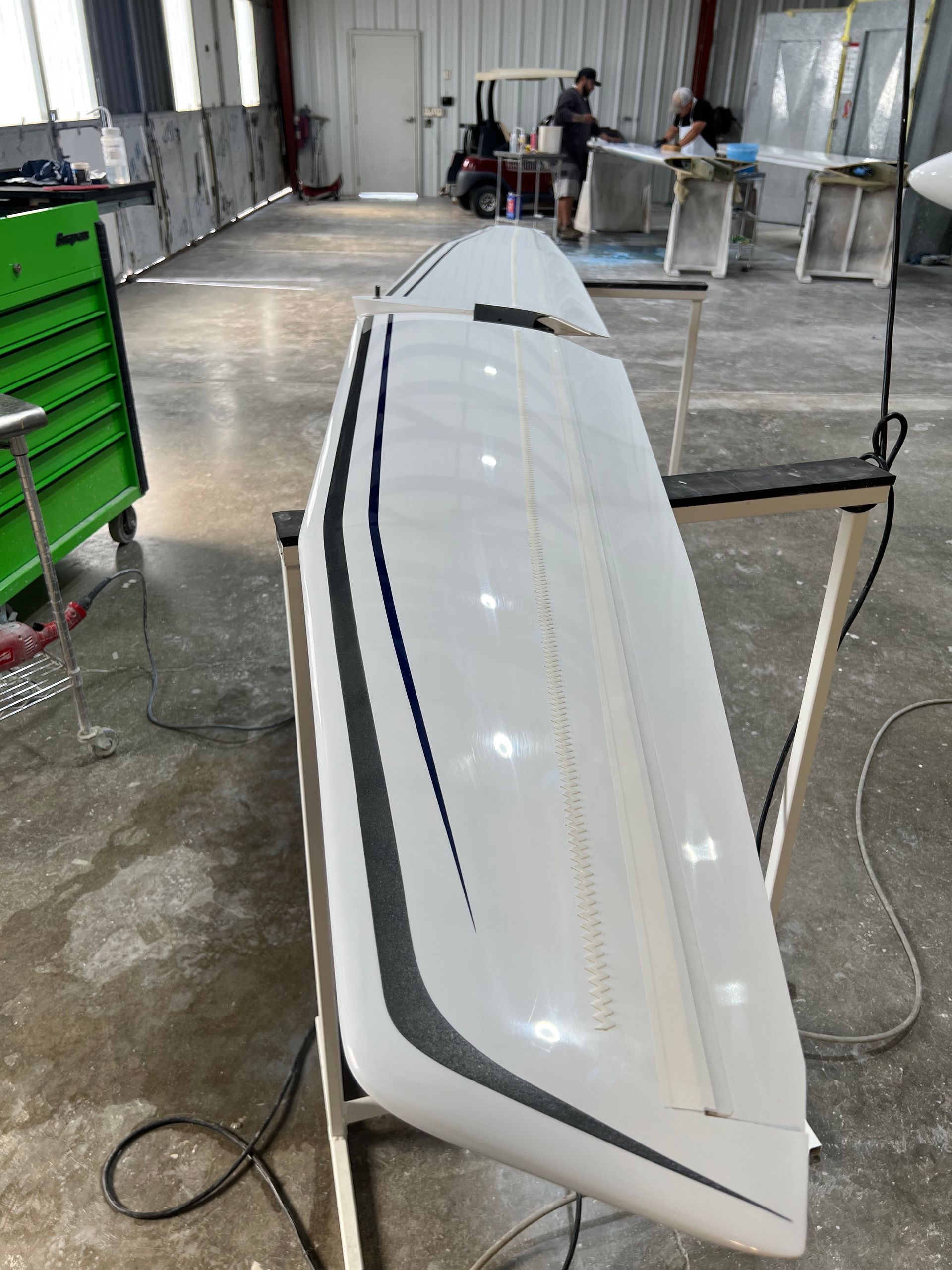 A large white object is sitting on a table in a room.