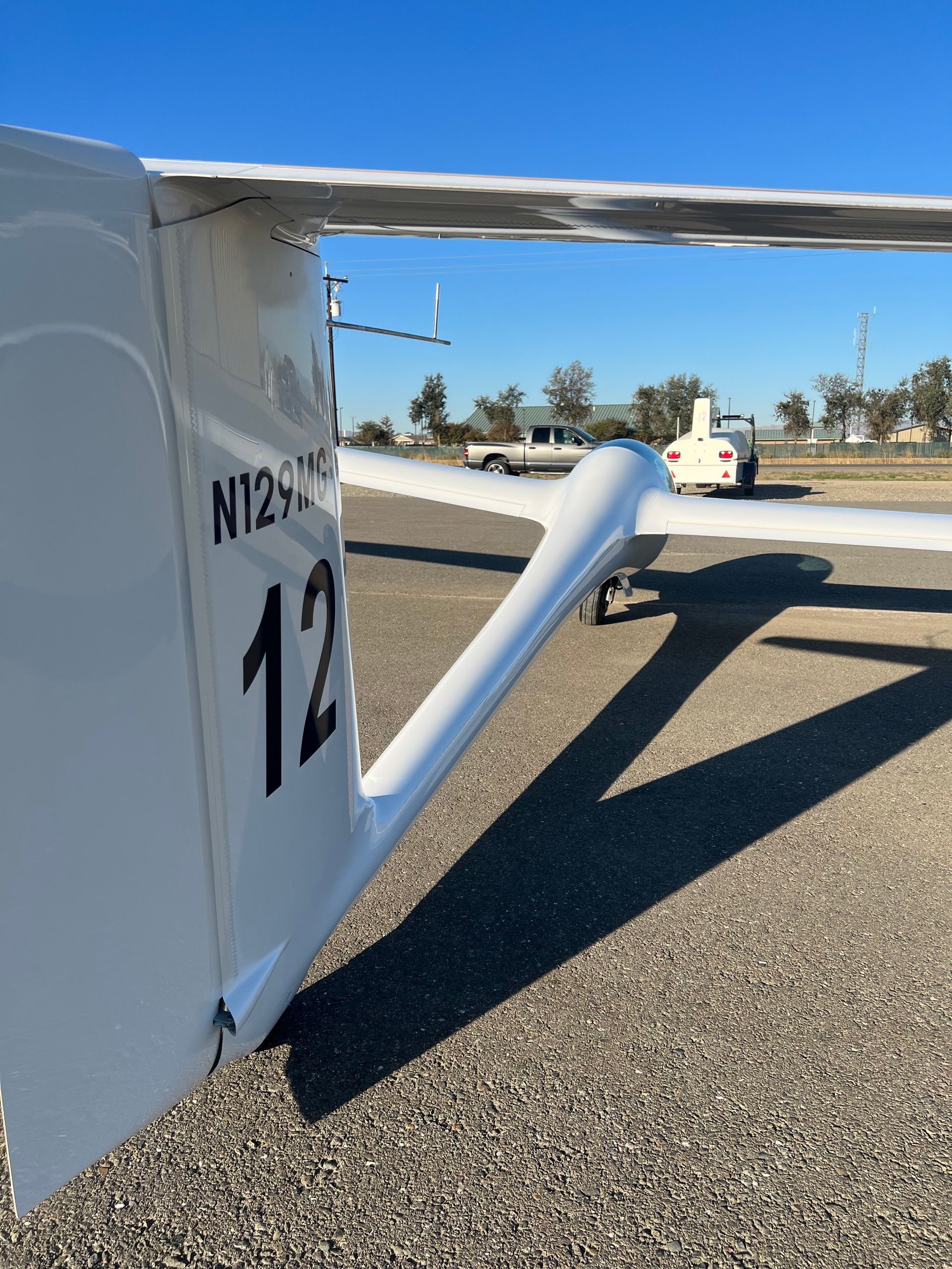 The number 12 is on the side of a plane