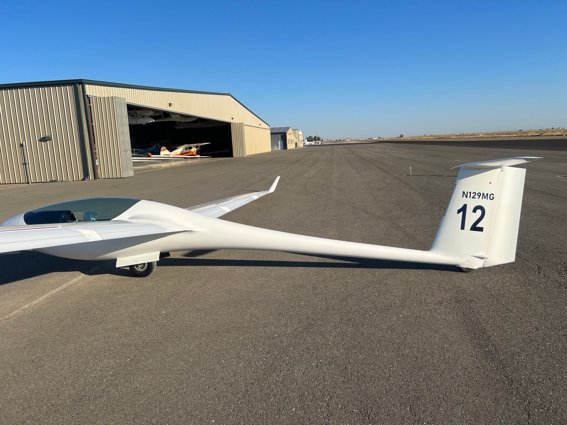 A plane with the number 12 on the tail