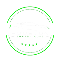 A logo for houston custom auto wraps tint and ppf