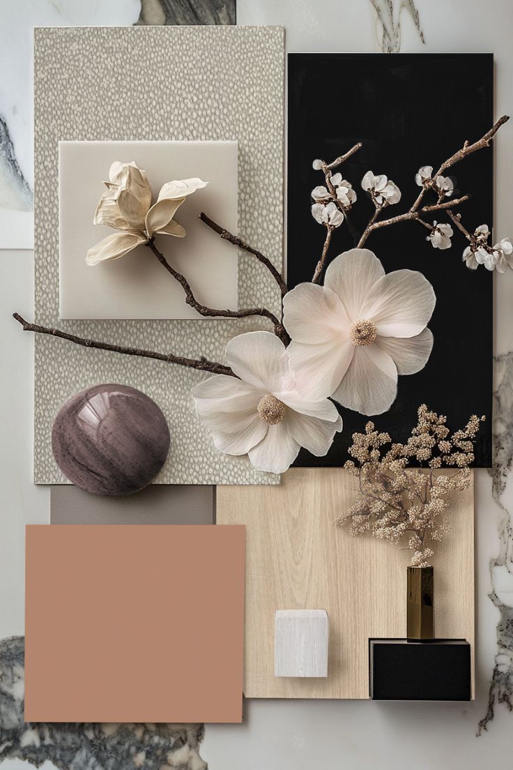 There are many different types of flowers on the board.
