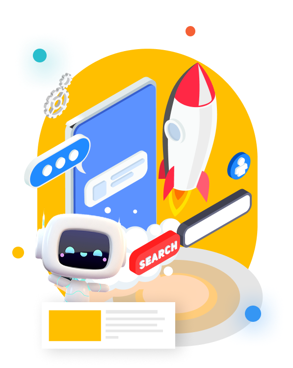 Black sheep wearing sunglasses, headset, and suit, working on a laptop with robot and chat bubbles.